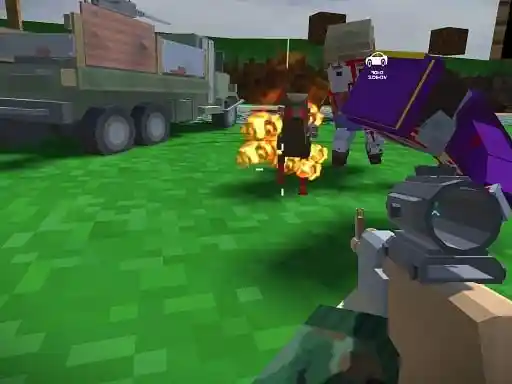Game: Disparos de vehículos y zombies cuadrados