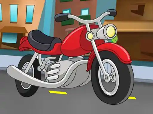 Game: Rompecabezas de motocicleta de dibujos animados
