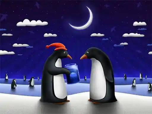 Game: Deslizamiento de pingüinos navideños