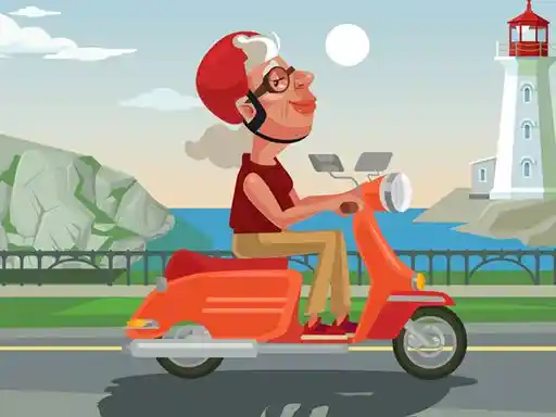 Game: Paseo en Scooter por la Ciudad para Colorear