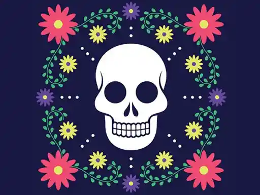 Game: Rompecabezas de Calavera Colorida
