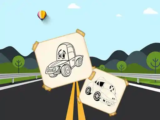Game: Autos divertidos para colorear para niños.