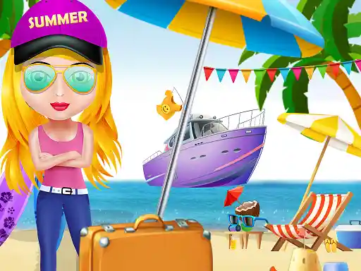 Game: Chica de vacaciones de verano en la playa, vestirse.