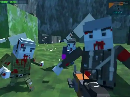 Game: Pandilla de combate con armas de fuego en estilo blocky.