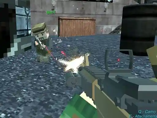 Juego de armas de píxeles en la arena de combate en prisión.