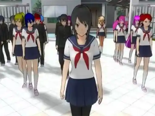Game: Sakura, la estudiante de la escuela, en Yandere Simulator.
