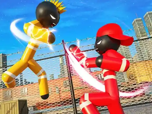 Policía Stickman contra luchadores callejeros de pandillas.