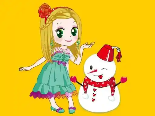 Una princesa y un muñeco de nieve