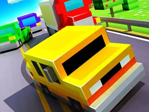 Game: Carrera de tráfico en la autopista Blocky