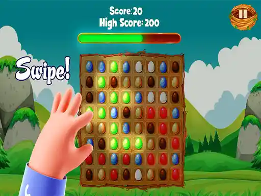 Game: Juego de Candy Crush de explosión de huevos, rompecabezas de enlace de huevos.