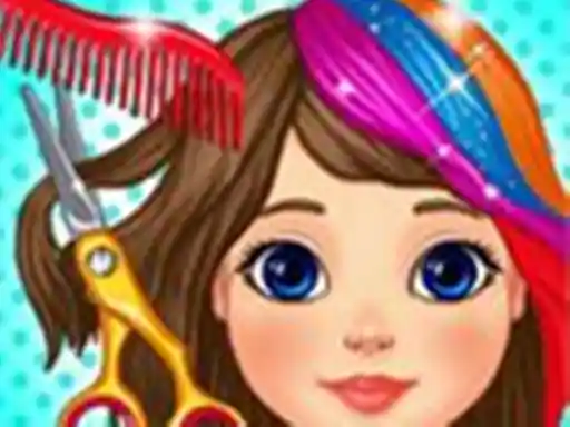 Game: Estilista de cabello en tendencia de moda en salón de bricolaje.