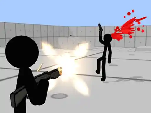 Hombre de palitos tirador de armas en 3D