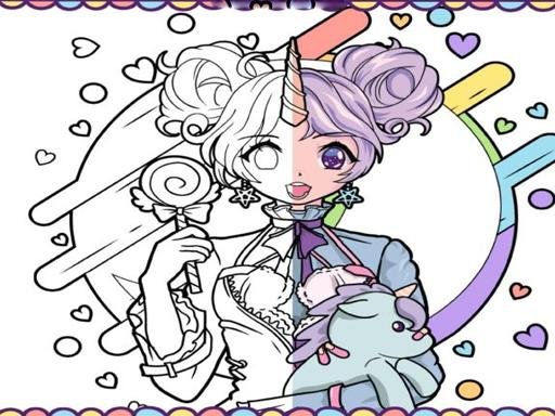 Play: Anime Girls Coloring Book Pop Manga Coloring Img
