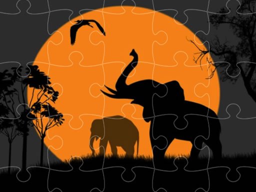 Play: Elephant Silhouette Jigsaw Img