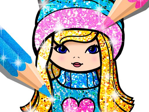 Play: Girls Coloring Book Glitter Img