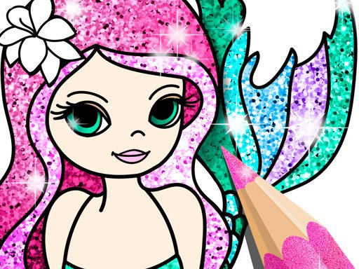 Play: Mermaid Coloring Book Glitter Img